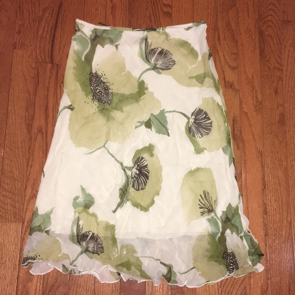 🍂🍁 Fall VTG H&M Floral Chiffon Slip Skirt Sz 4 - Picture 4 of 8